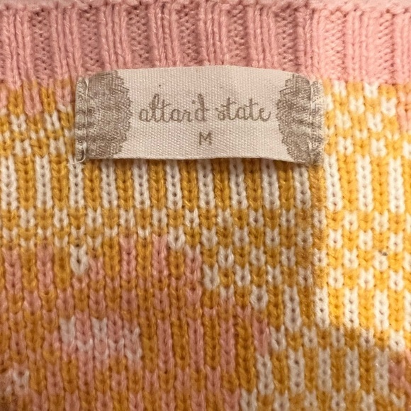 Altar’d State Floral Pink Knit Crop Top, size M, summer, midriff, pastel, GUC - Picture 3 of 6